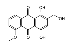 1,4-Dihydroxy-2-hydroxymethyl-5-methoxy-9,10-anthrachinon Structure