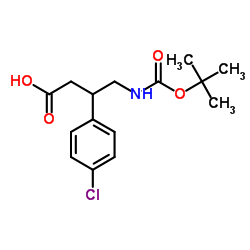 3-(4-Chlorophenyl)-4-({[(2-methyl-2-propanyl)oxy]carbonyl}amino)butanoic acid结构式