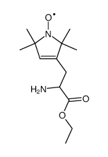 rac-2-amino-3-(1-ylooxy-2,2,5,5-tetramethyl-2,5-dihydro-1H-pyrrol-3-yl)propionic acid ethyl ester结构式