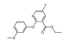 5-fluoro-2-(3-methylsulphanyl-phenoxy)-nicotinic acid ethyl ester结构式