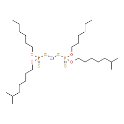 zinc bis(O-hexyl) bis[O-(6-methylheptyl)] bis(dithiophosphate)结构式