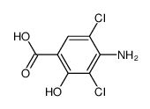 4-amino-3,5-dichloro-2-hydroxy-benzoic acid Structure