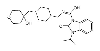 N-[[1-[(4-hydroxyoxan-4-yl)methyl]piperidin-4-yl]methyl]-2-oxo-3-propan-2-ylbenzimidazole-1-carboxamide Structure