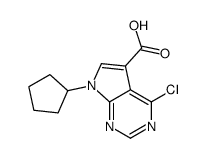 4-CHLORO-7-CYCLOPENTYL-7H-PYRROLO[2,3-D] PYRIMIDINE-5-CARBOXYLIC ACID Structure