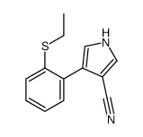 4-(2-ethylsulfanylphenyl)-1H-pyrrole-3-carbonitrile Structure