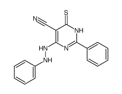 4-(2-Phenylhydrazinyl)-1,6-dihydro-2-phenyl-6-thioxopyrimidin-5-carbonitril结构式