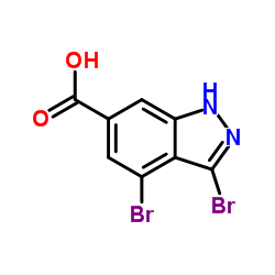 3,4-Dibromo-1H-indazole-6-carboxylic acid Structure