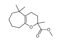 2,5,5-Trimethyl-3,4,6,7,8,9-hexahydro-cyclohepta(b)pyran-2-carboxylic Acid, Methyl Ester Structure