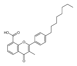 3-methyl-2-(4-octylphenyl)-4-oxochromene-8-carboxylic acid Structure