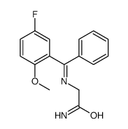 2-[[(5-Fluoro-2-methoxyphenyl)phenylmethylene]amino]acetamide structure