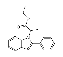 ethyl 2-(2-phenyl-1H-indol-1-yl)propanoate结构式