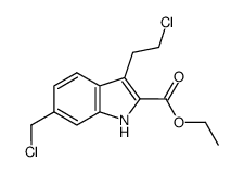 3-(2-chloroethyl)-6-chloromethyl-1H-indole-2-carboxylic acid ethyl ester结构式