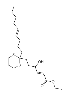 (E)-4-Hydroxy-6-[((E)-2-non-4-enyl)-[1,3]dithian-2-yl]-hex-2-enoic acid ethyl ester结构式