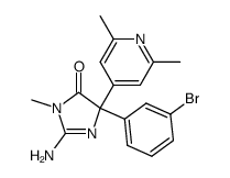 2-amino-5-(3-bromophenyl)-5-(2,6-dimethylpyridin-4-yl)-3-methyl-3,5-dihydro-4H-imidazol-4-one结构式