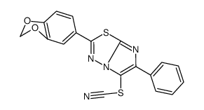 [2-(1,3-benzodioxol-5-yl)-6-phenylimidazo[2,1-b][1,3,4]thiadiazol-5-yl] thiocyanate结构式