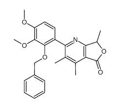 2-(2-Benzyloxy-3,4-dimethoxy-phenyl)-3,4,7-trimethyl-7H-furo[3,4-b]pyridin-5-one结构式