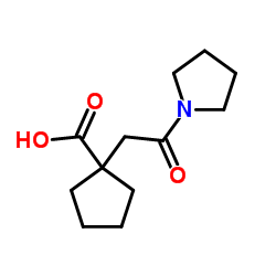 1-[2-Oxo-2-(1-pyrrolidinyl)ethyl]cyclopentanecarboxylic acid结构式