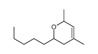 3,6-dihydro-4,6-dimethyl-2-pentyl-2H-pyran Structure