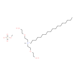 bis[2-(2-hydroxyethoxy)ethyl]methyl(octadecyl)ammonium methyl sulphate结构式