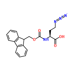 4-叠氮基-N-[(9H-芴-9-基甲氧基)羰基]-L-高丙氨酸结构式