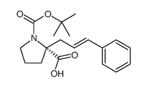 Boc-(R)-alpha-(3-phenyl-allyl)-proline结构式