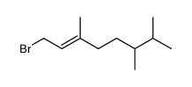 (+-)(E)-1-bromo-3,6,7-trimethyl-oct-2-ene Structure