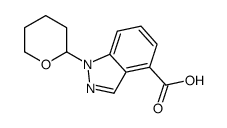 4-Carboxy-1-(tetrahydro-2H-pyran-2-yl)-1H-indazole, 2-(4-Carboxy-1H-indazol-1-yl)tetrahydro-2H-pyran structure