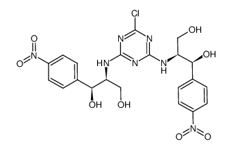 2-chloro-4,6-bis[(1S,2S)-1,3-dihydroxy-1-(4-nitrophenyl)prop-2-ylamino]-s-triazine结构式