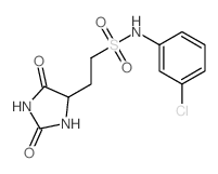 N-(3-chlorophenyl)-2-(2,5-dioxoimidazolidin-4-yl)ethanesulfonamide结构式