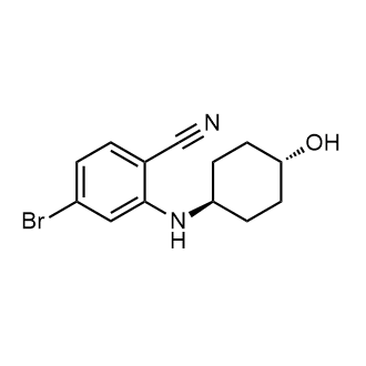 4-Bromo-2-(((1r,4r)-4-hydroxycyclohexyl)amino)benzonitrile Structure