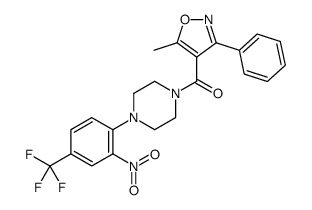 (5-甲基-3-苯基-4-异噁唑基)[4-[2-硝基-4-(三氟甲基)苯基]-1-哌嗪基]-甲酮结构式