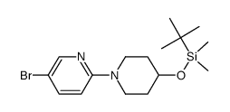 5-bromo-2-(4-{[tert-butyl(dimethyl)silyl]oxy}piperidin-1-yl)pyridine Structure