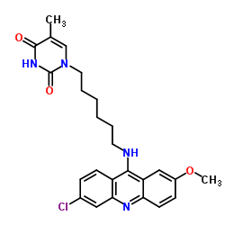 1-[6-[(6-chloro-2-methoxyacridin-9-yl)amino]hexyl]-5-methylpyrimidine-2,4-dione Structure