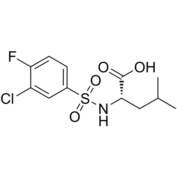 ((3-Chloro-4-fluorophenyl)sulfonyl)-L-leucine Structure