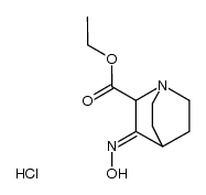 3-hydroxyimino-quinuclidine-2-carboxylic acid ethyl ester, hydrochloride结构式