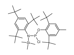 P-chloro-O-(2,6-di-tert-butyl-4-methylphenyl)-N-trimethylsilyl-N-[2,4,6-tri(tert-butyl)phenyl]amidophosphite Structure
