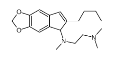 2-butyl-1-(N-methyl-N-(2-(N',N'-dimethylamino)ethyl)amino)-5,6-methylenedioxyindene structure