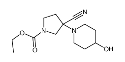 3-氰基-3-(4-羟基哌啶-1-基)吡咯烷-1-羧酸乙酯结构式