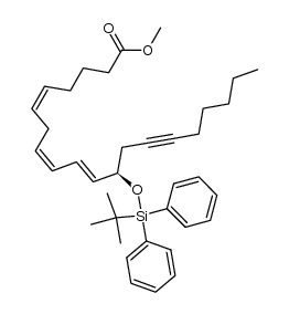 (R,5Z,8Z,10E)-methyl 12-((tert-butyldiphenylsilyl)oxy)icosa-5,8,10-trien-14-ynoate Structure