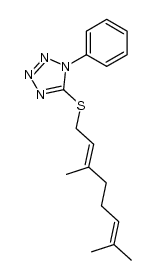 5-[(E)-3,7-dimethyl-2,6-octadienylthio]-1-phenyl-1H-tetrazole结构式