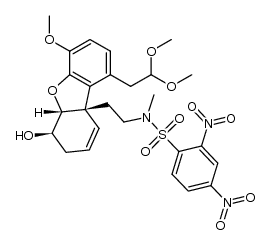 N-[2-[(5aR,6R,9aS)-6,7-dihydro-6-hydroxy-1-(2,2-dimethoxyethyl)-4-methoxy-9a(5aH)-dibenzofuranyl]ethyl]-N-methyl-2,4-dinitrobenzenesulfonamide结构式