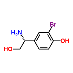 4-[(1R)-1-Amino-2-hydroxyethyl]-2-bromophenol结构式