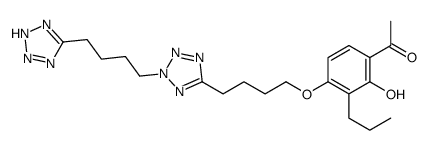 1-[2-hydroxy-3-propyl-4-[4-[2-[4-(2H-tetrazol-5-yl)butyl]tetrazol-5-yl]butoxy]phenyl]ethanone Structure