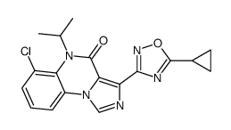 6-chloro-3-(5-cyclopropyl-1,2,4-oxadiazol-3-yl)-5-propan-2-ylimidazo[1,5-a]quinoxalin-4-one结构式