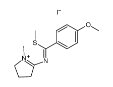 (Z)-5-(((4-methoxyphenyl)(methylthio)methylene)amino)-1-methyl-3,4-dihydro-2H-pyrrol-1-ium iodide结构式