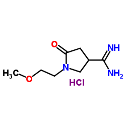 1-(2-Methoxyethyl)-2-oxopyrrolidine-4-carboxamidine Hydrochloride structure