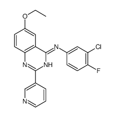 N-(3-chloro-4-fluorophenyl)-6-ethoxy-2-pyridin-3-ylquinazolin-4-amine结构式