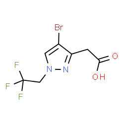 [4-Bromo-1-(2,2,2-trifluoroethyl)-1H-pyrazol-3-yl]acetic acid结构式