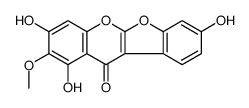 1,3,8-trihydroxy-2-methoxy-[1]benzofuro[2,3-b]chromen-11-one Structure
