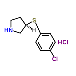 (R)-3-(4-Chloro-phenylsulfanyl)-pyrrolidine hydrochloride结构式